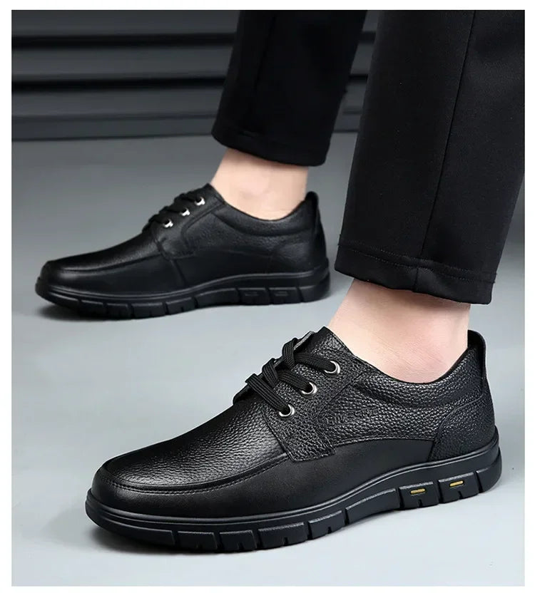 2025 Kitchen King Men's Shoes Anti-Slip Waterproof Oil-Resistant Durable Casual Leather Work Shoes For Chefs Perfect For Spring