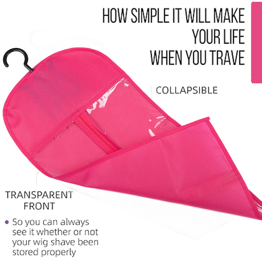 10PCS/3PCS/6PCS/1PCS Hair Extension Storage Bag with Hanger Transparent Wig Organizer Dustproof Holder for Hair Pieces
