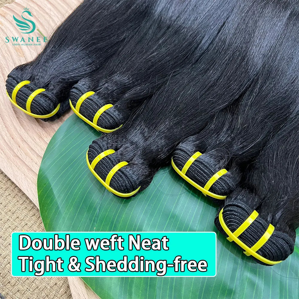 15A Light Yaki Straight Human Hair Bundles #1B Natural Color Sew In Weaves Kinky Straight Bundles Vietnamesen Hair Extension