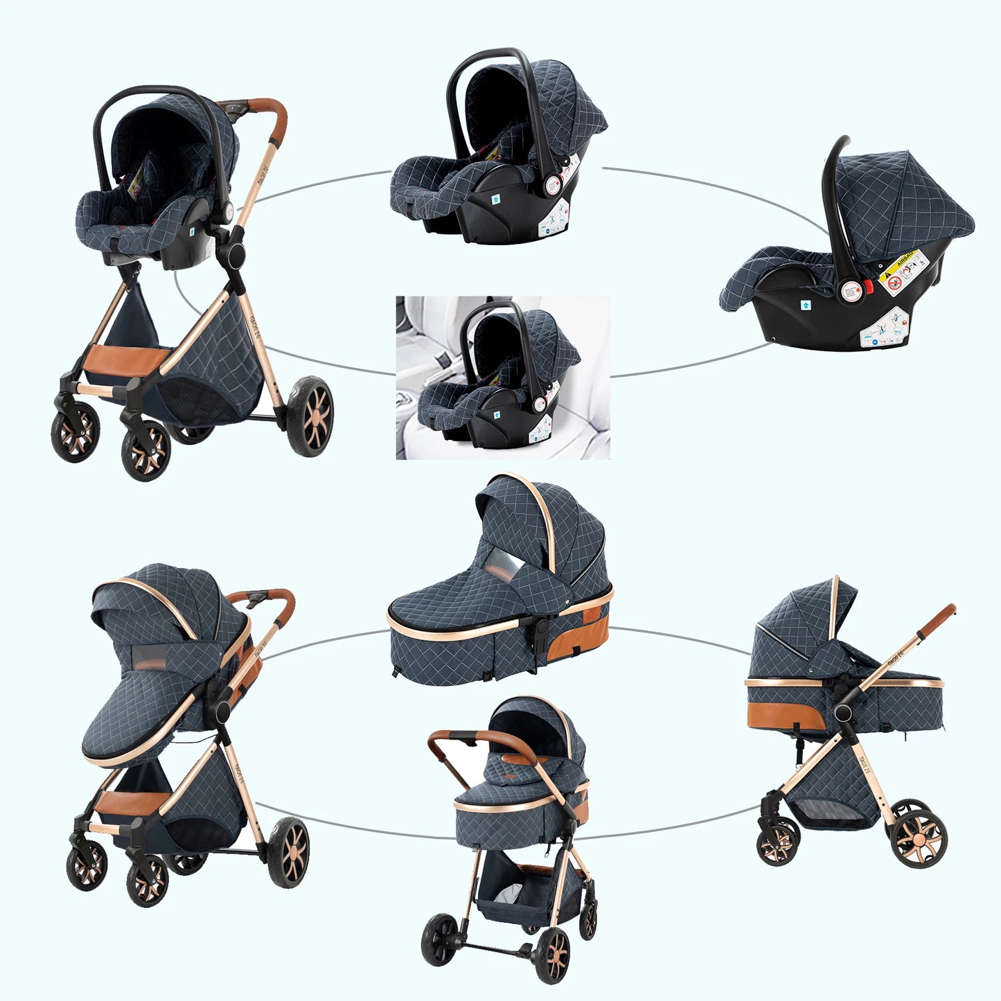 baby stroller infant car seat stroller 3 in 1 lightweight stroller travel system stroller newborn stroller bebe pram mother kids