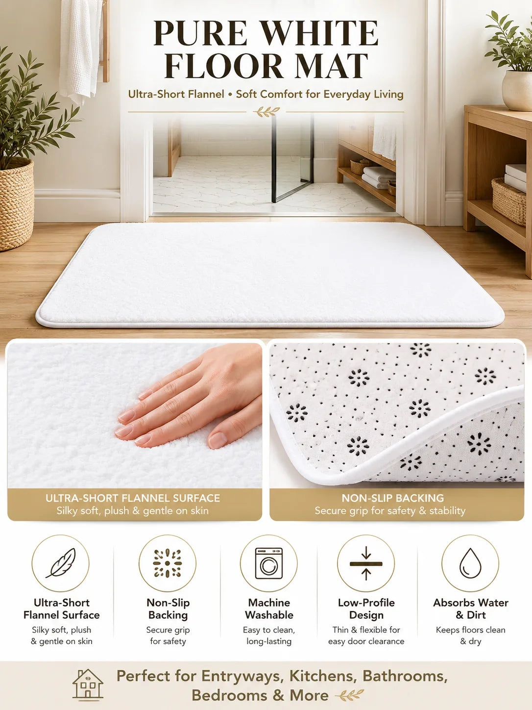 Warning Label P-Parental Advisory Floor Mat Non-Slip Absorbent Floor Mat Decorative Rug for Home Bathroom Bedroom Entryway