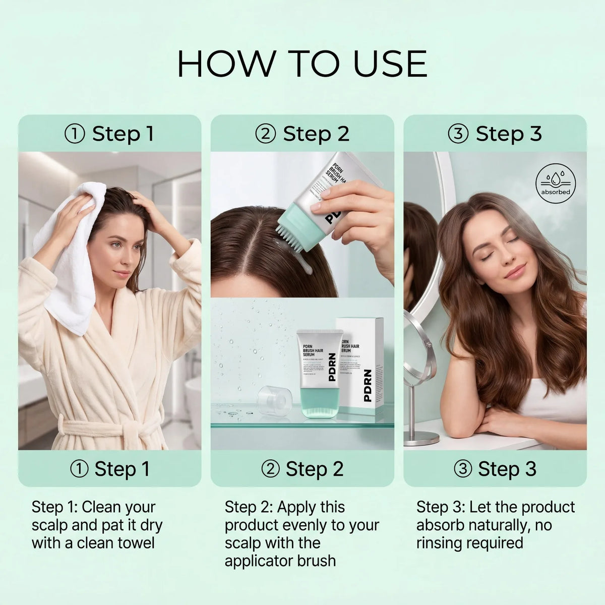 PDRN Hair Serum Centella Scalp Soothing Serum Nourishing Calm Tense Scalp Cooling Daily Scalp Care Sensitive Scalp Massager