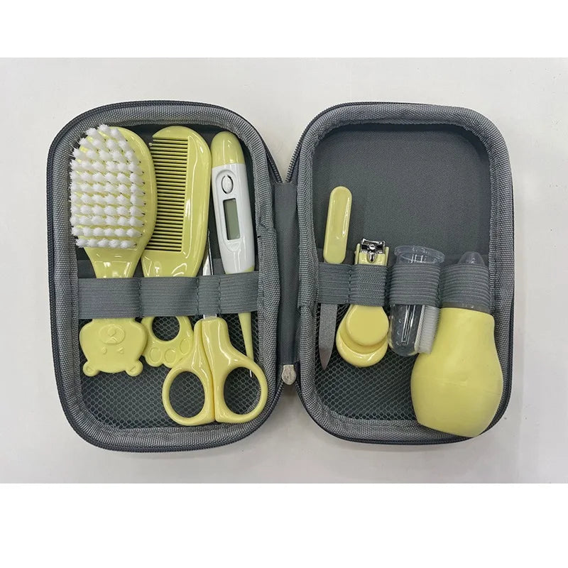 Baby Care Kit Kid Multi-functional Nail Clipper Comb Hair Thermometer Grooming Brush Kit Scissors Baby Health Care Set  Newborn