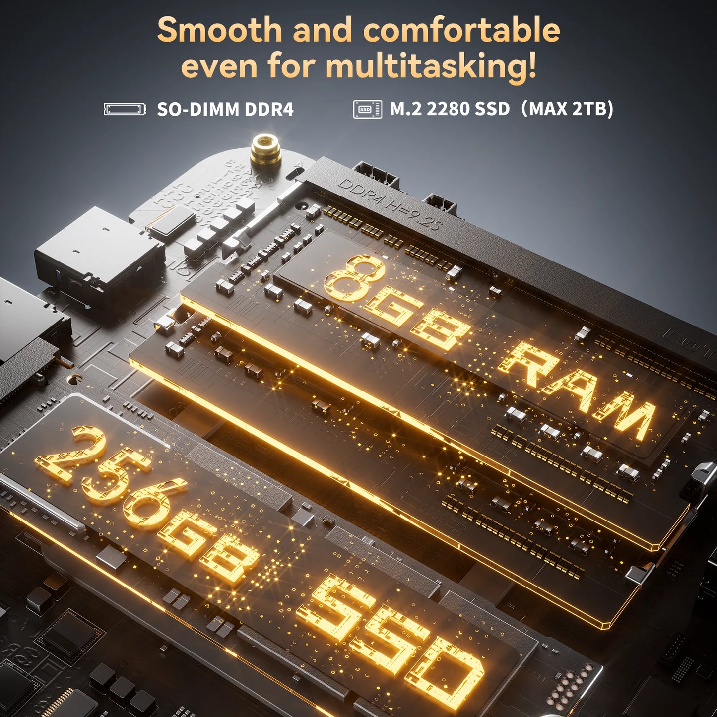 NIPOGI Mini PC AMD Ryzen 3 3250U Desktop Mini Computers 8GB RAM 256GB M.2 SSD WiFi 5, BT 4.2,DUAL 4K Display Windows 11 Pro