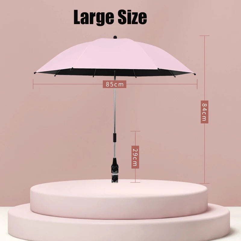 Clip-on Universal Baby Parasol 85cm Diameter 2 in 1 Baby Stroller Umbrella For Sun Shade Rain-proof Baby Stroller Accessories