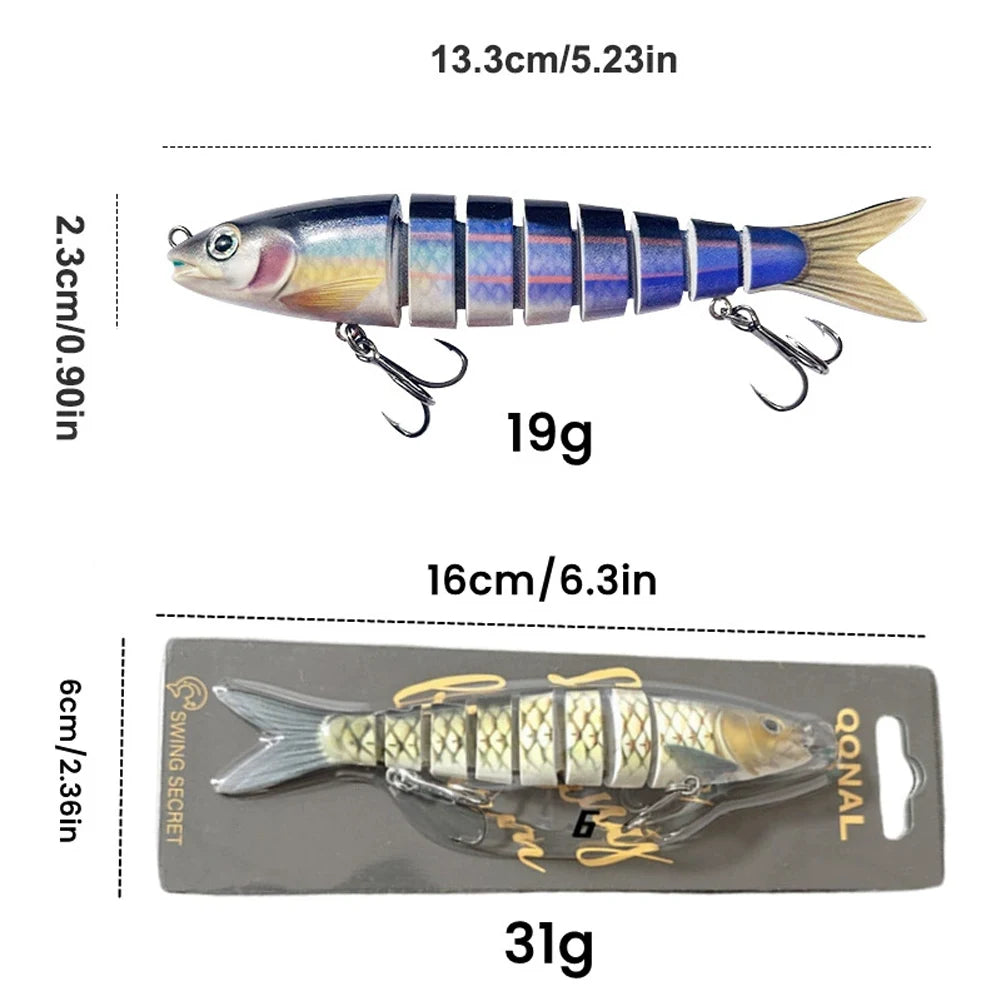 Fishing Lure Multi-Joint Fish Fishing Kit Slow Sinking Realistic Hard Lure Swimbait Freshwater and Saltwater for Bass Trout Lure