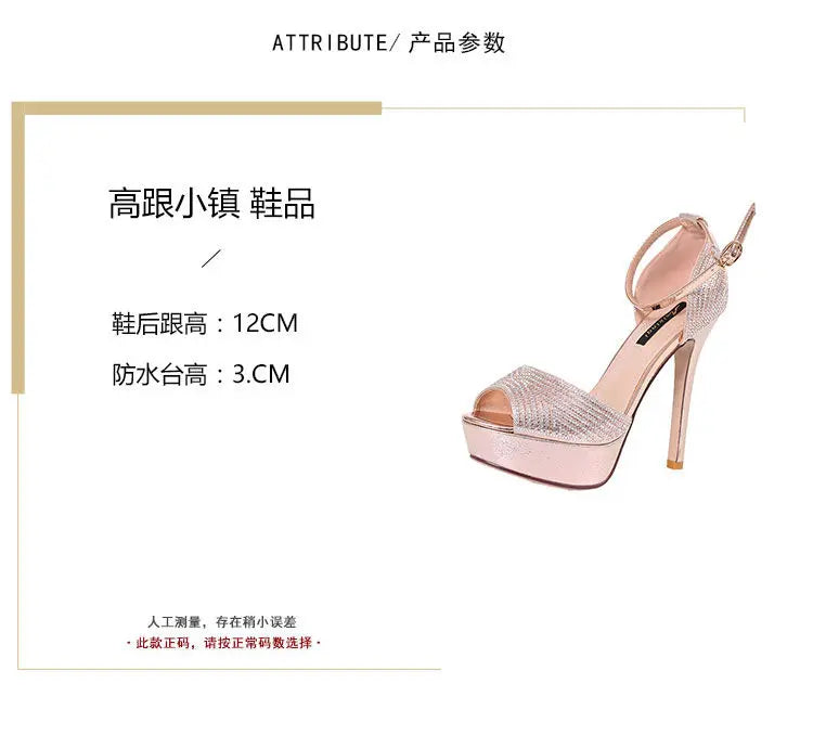 Platform High Heels Pumps Women Shoes 2022 Women Heels Sandals Wedding Shoes Sandalia Feminina 12 CM Heels