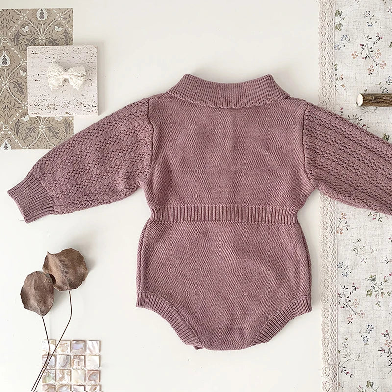 Spring Newborn Infant Toddler Baby Girl Boy Rompers Warm Knit Jumpsuit Long Sleeve Soft Outfits Clothing Baby Winter knit Romper