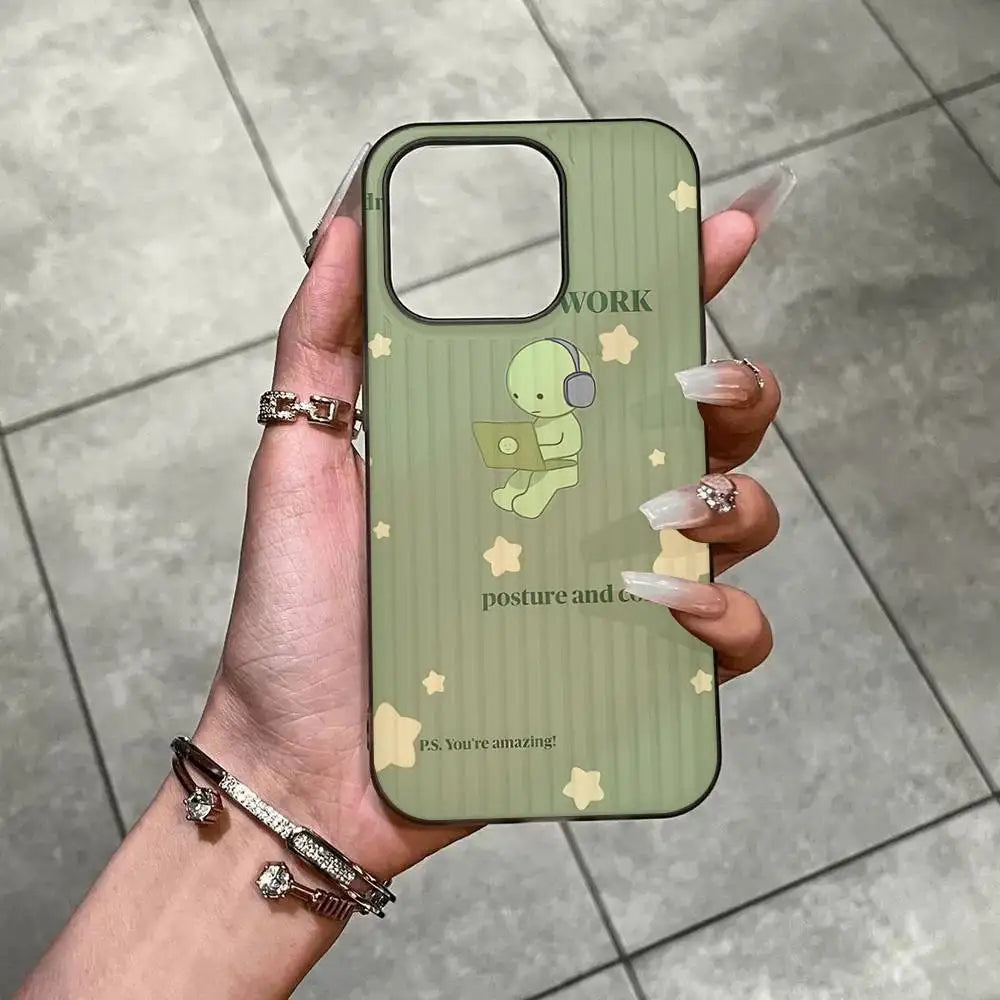 Cute S-Smiski Phone Case For IPhone 17 16 15 14 Plus 11 12 13 Pro Max Shockproof Protection Soft Back Cover