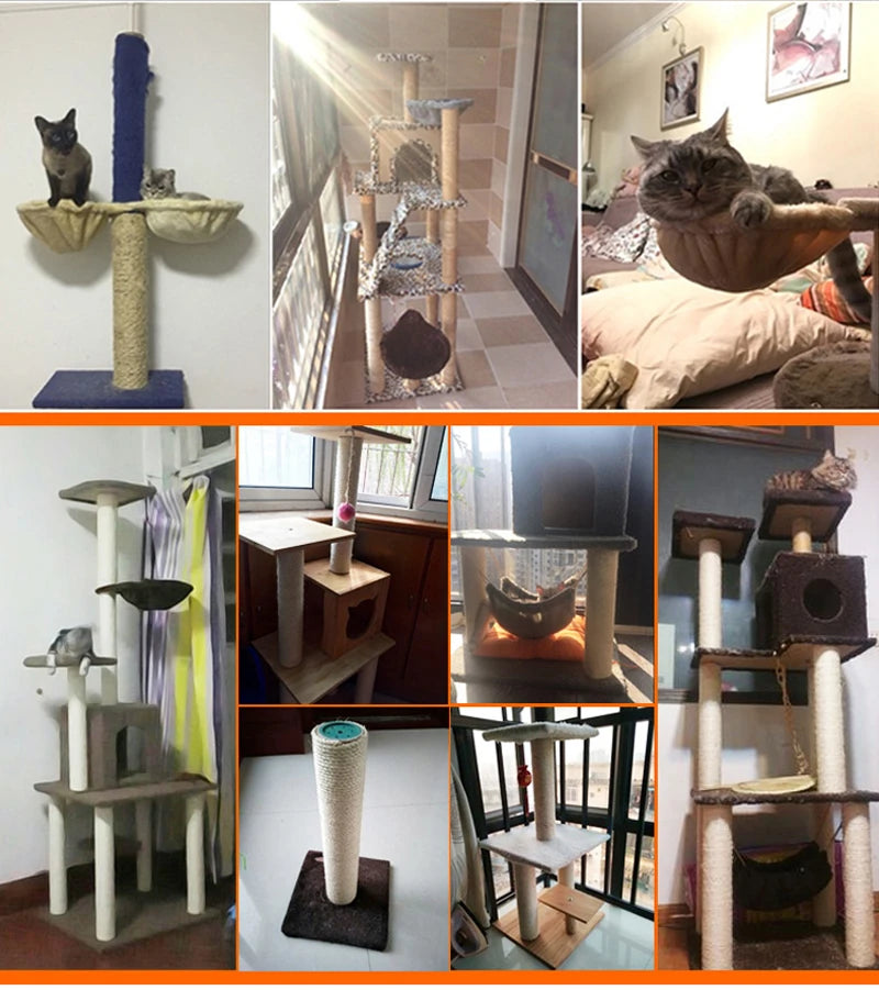 DIY Cat Tree Accessories Cat Scratching Post Scratch Support Ceiling Cat Climbing Tower Platform Cat House Hammock Pet Furniture