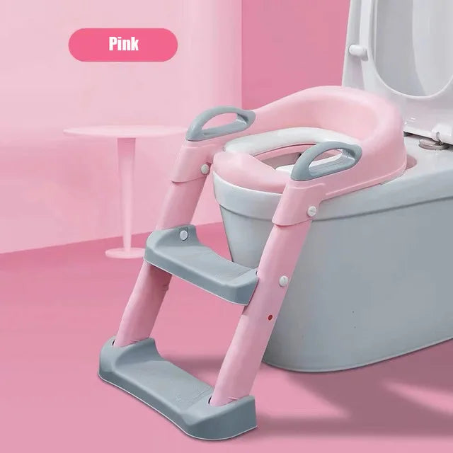 1-8 Years Children's Potty Baby Toilet Seat With Adjustable Ladder Infant Toilet Training Folding Seat Baby Potty Training Seat