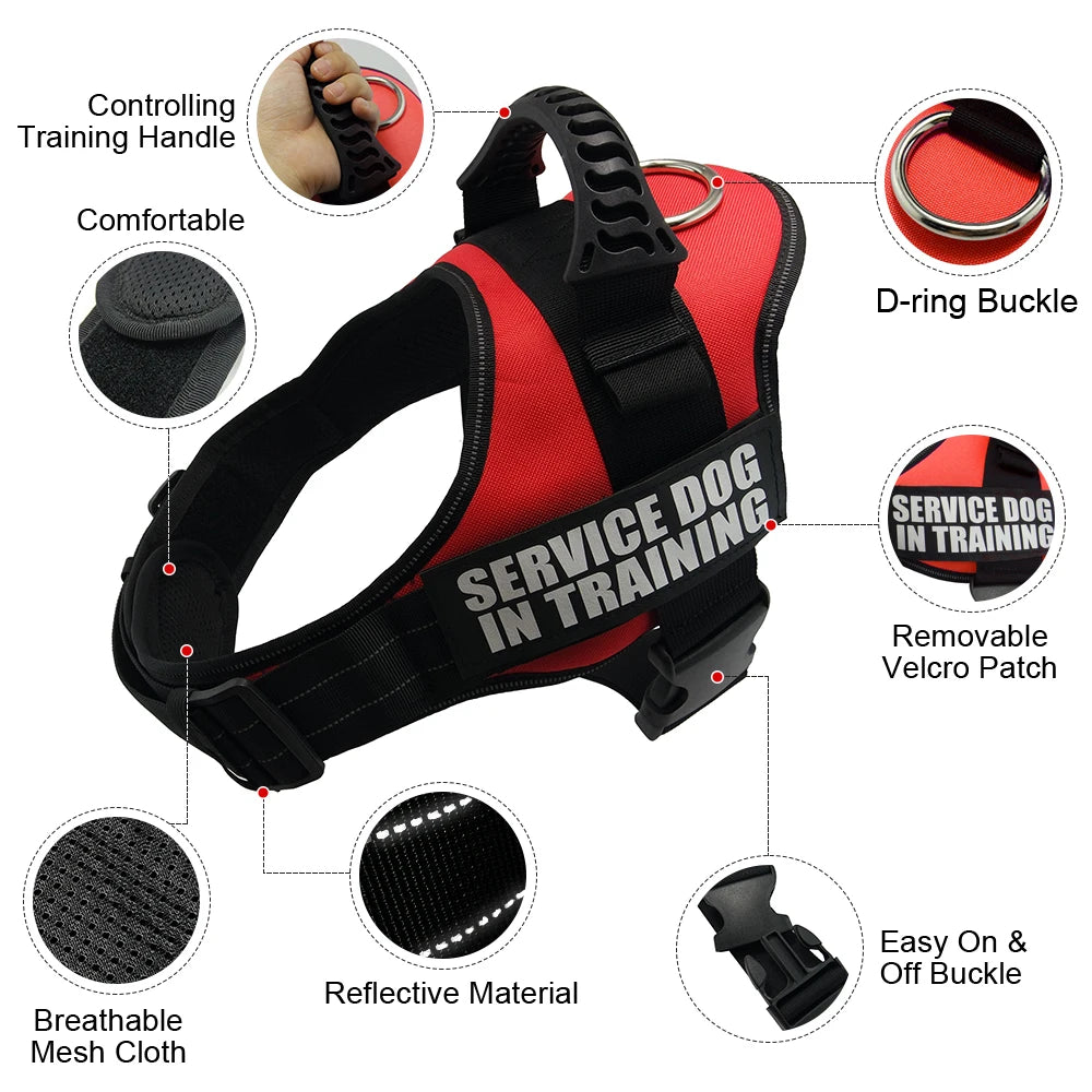 Adjustable Nylon Dog harness Personalized Reflective Pet Harness for Small Medium Large Dogs  No Pull Dog Harness Leash