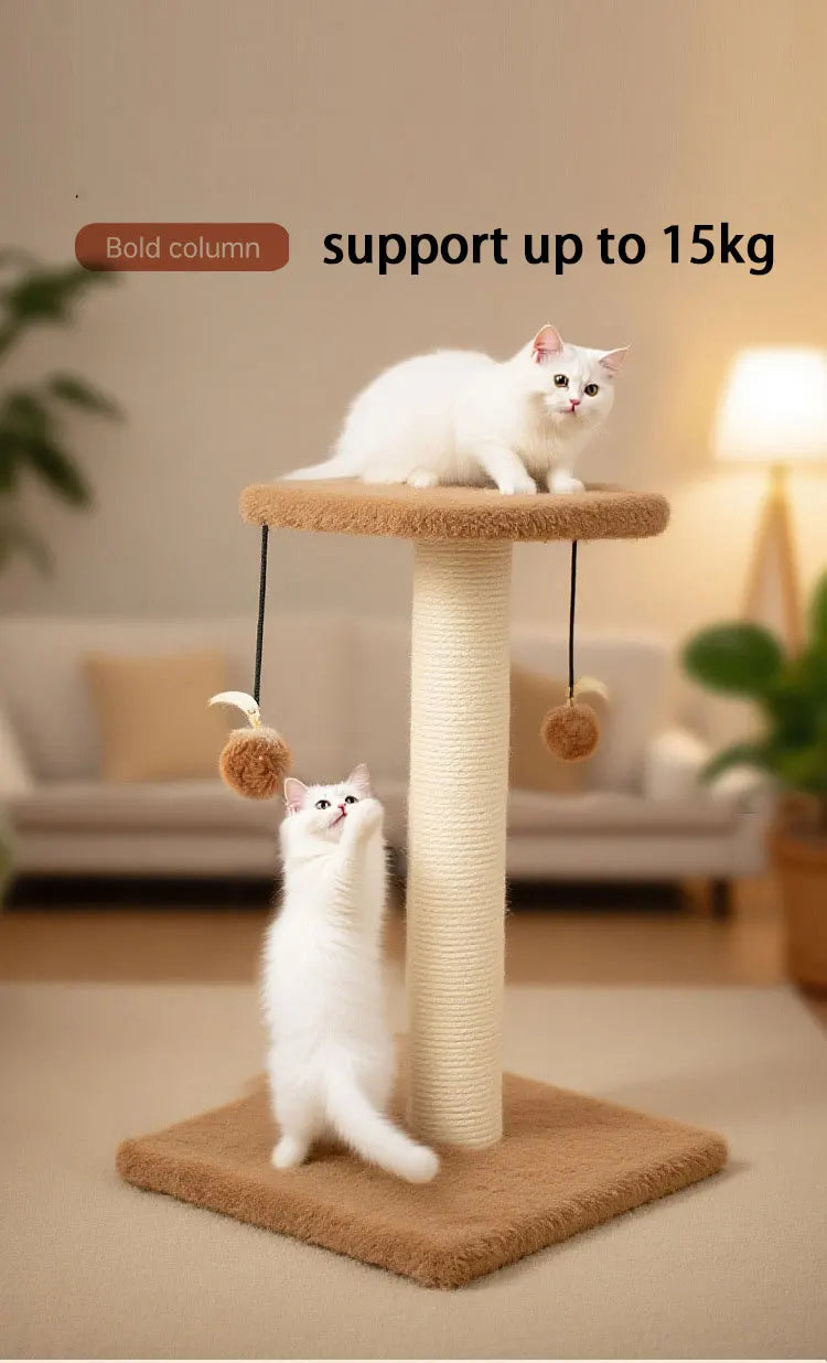 Agave Non-Shedding Cat Tree Vertical Scratching Post with Toy Self-Amusement Cat Toy Scratching Board for Cats