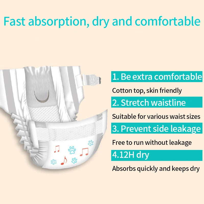 Super Absorption Female Dog Diaper Pet Menstrual Physiological Pants Leakproof Nappies Pants Breathable Puppy Short Dog Supplies