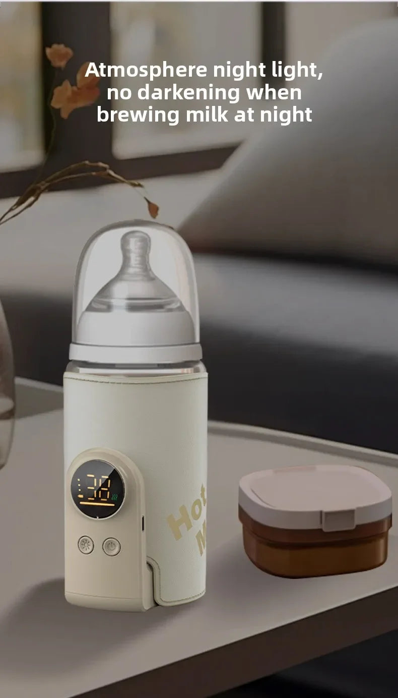 ‌6000mAh Smart Rechargeable Portable Feeding Bottle Warmer Travel Set Instant Heating Temperature Control for Baby Milk