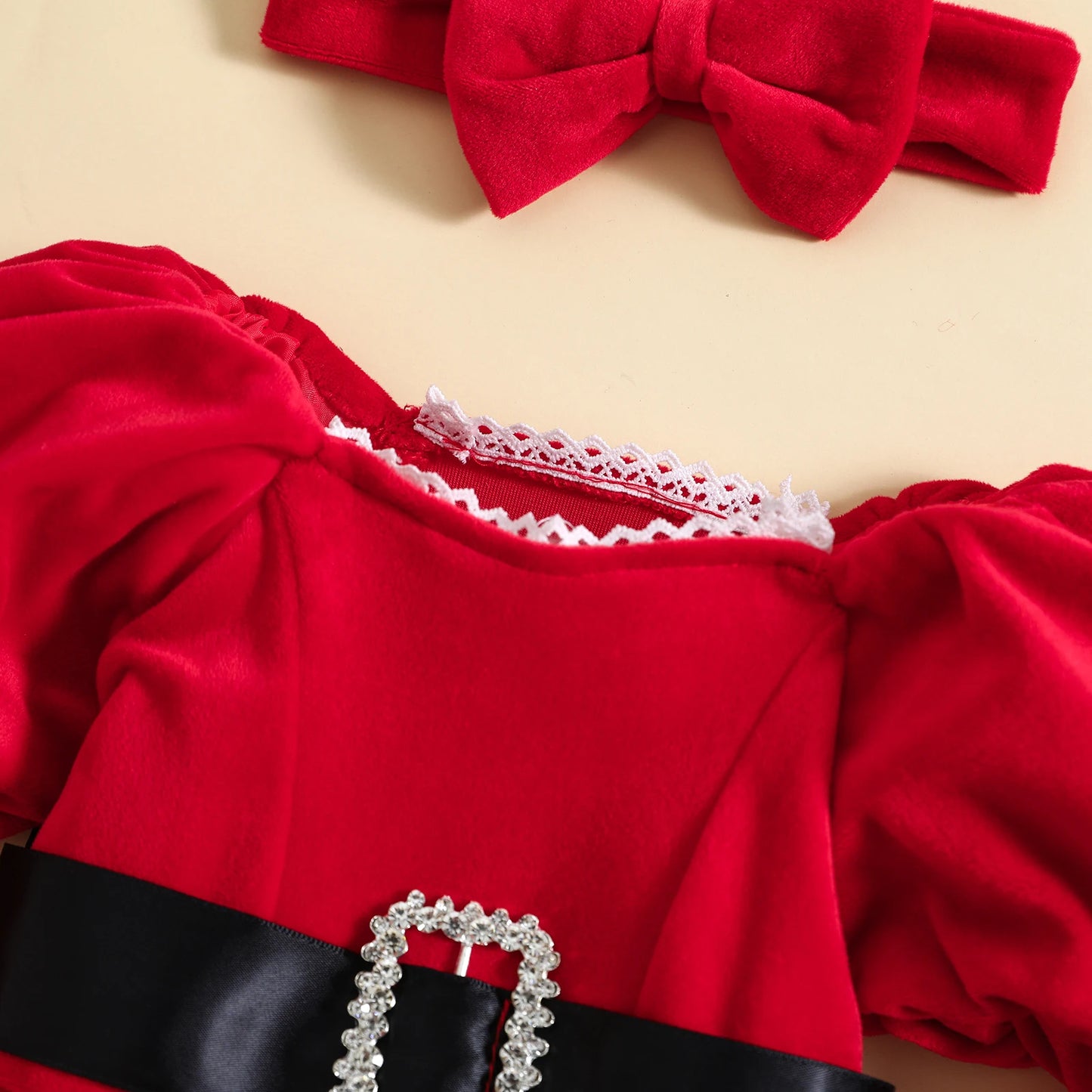 Ceeniu Baby Christmas Bodysuit Dress For Girls Green Santa Claus Letter Rompers Infants Onesies My First New Year Costume Baby