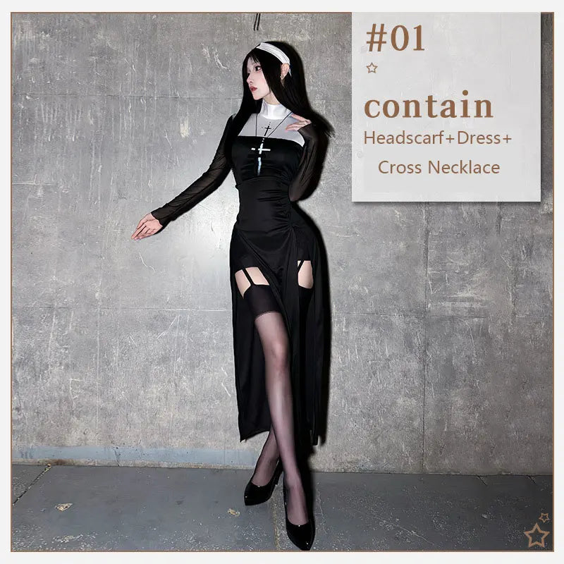 2026 Halloween adult costume cosplay sexy nun costume Nun carnival cosplay performance costume
