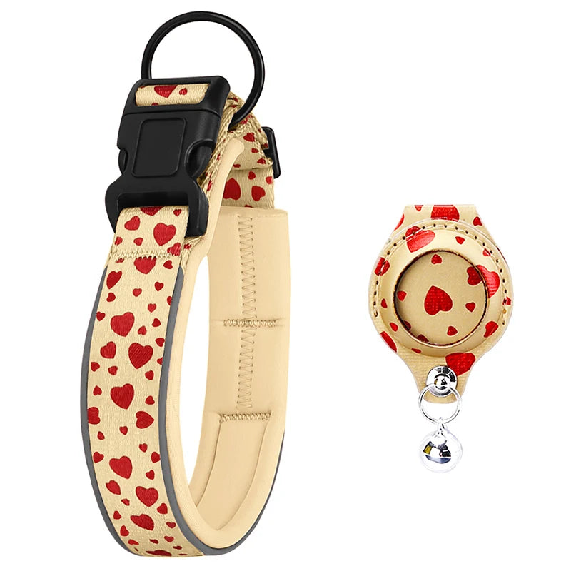 Airtag Dog Collar Adjustable Nylon Reflective Pet Collar For Small Medium Large Dog Durable Anti-lost Dog Necklace With Padded