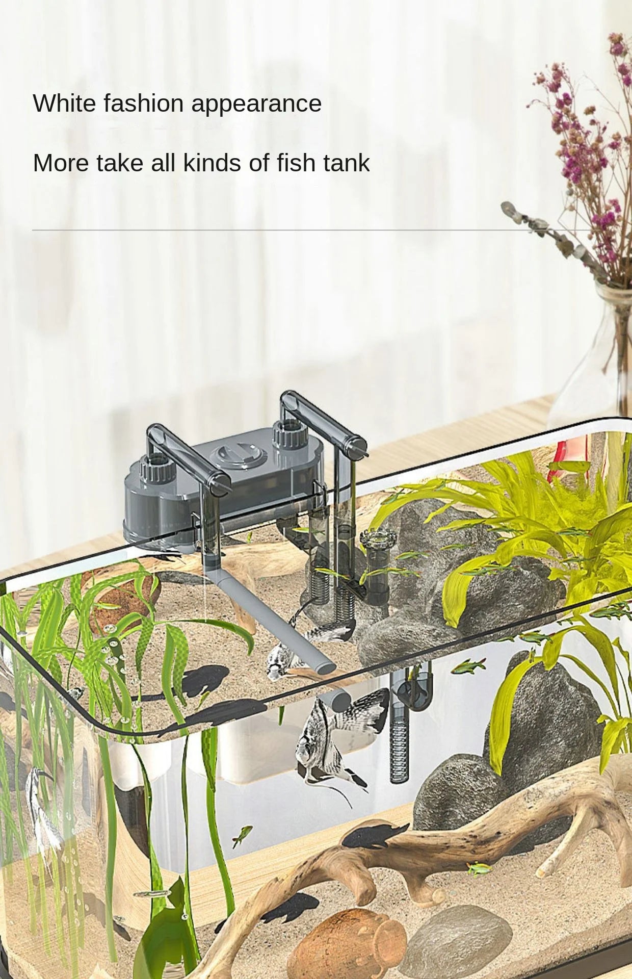 220V SOBO fish tank filter wall-mounted filter barrel three-in-one external filter small grass tank external circulation pump