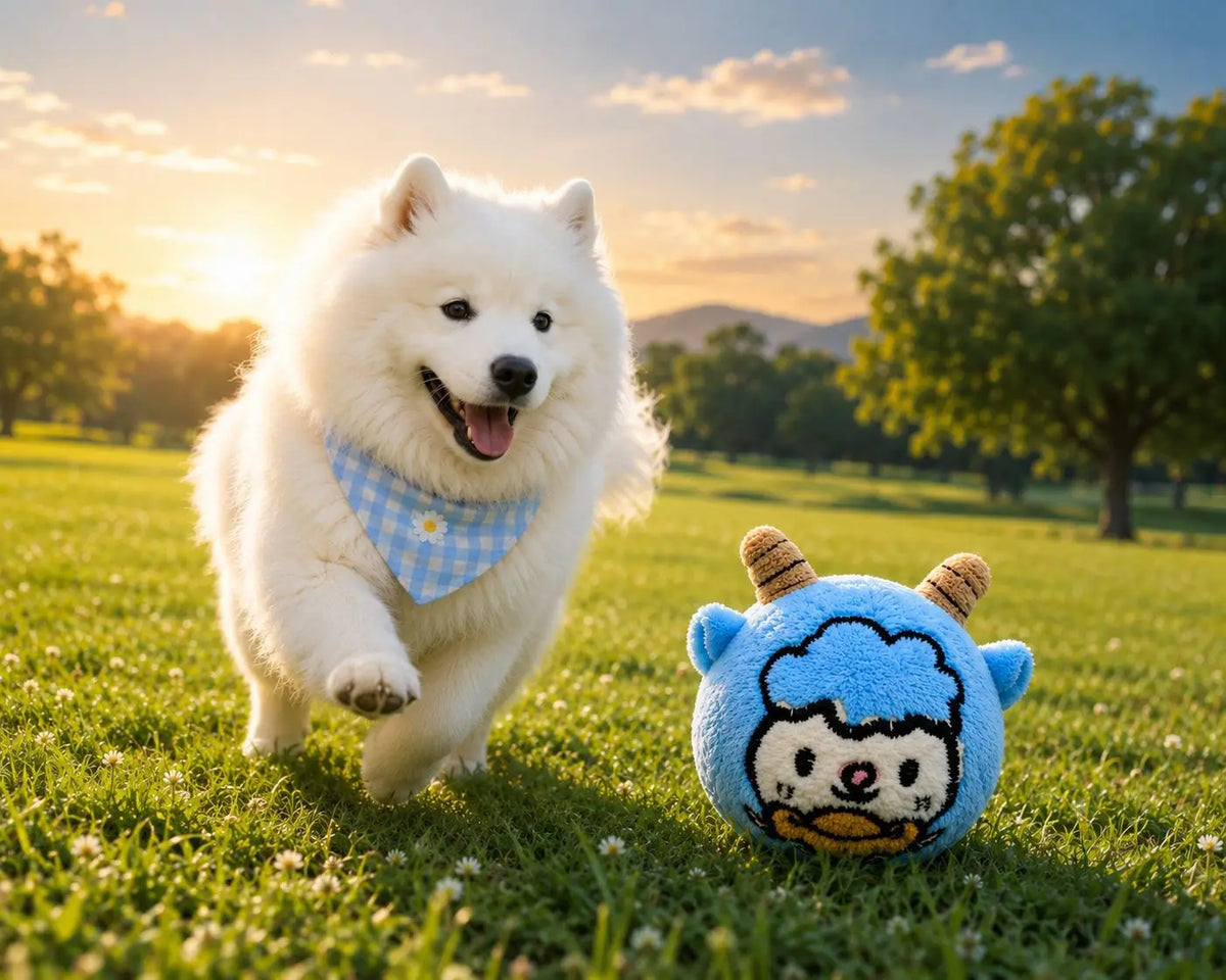 Cute Cartoon Plush Bouncy Ball Pet Toy Interactive Chew Toy for Dogs & Cats Ideal for Indoor Play of Small and Medium Pets