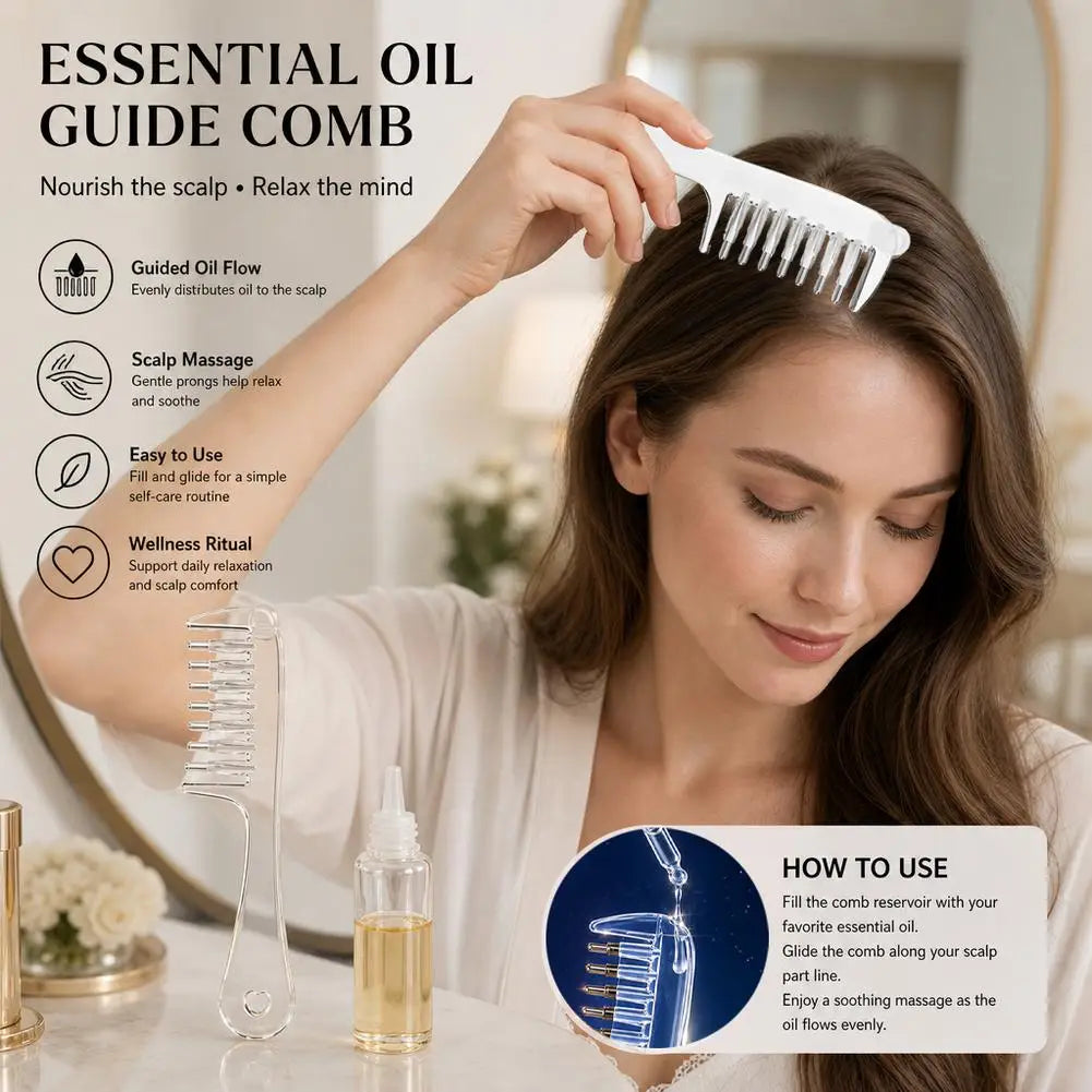 Scalp Liquid Guide Comb Anti-Frizz Scalp Nourish Hair Firming Applicator Mini Portable Applicator Hair Care Anti-Static Comb