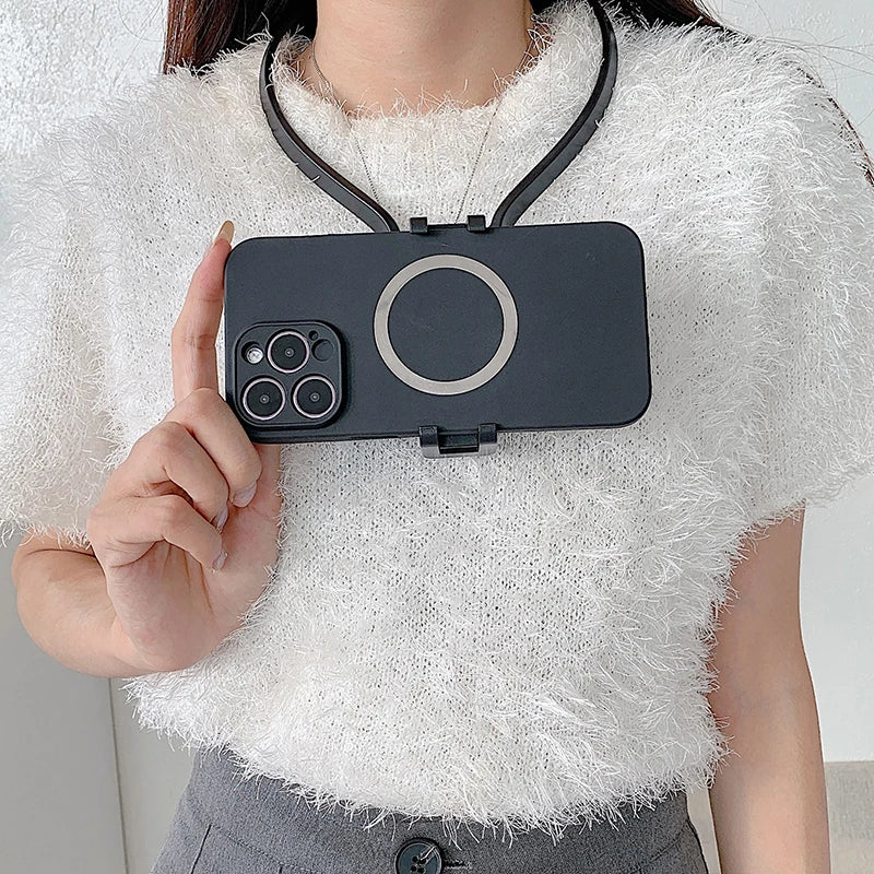 Neck Holder Lazy Phone Stand For  16 15 14 13 Pro Max   Outdoor First Angle Vlog Recording Selfie Bracket