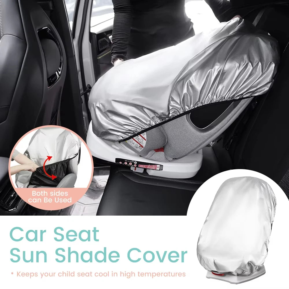 Baby Car Seat Sunshade Cover with that Can be Used on Both Sides UV Protection, Heat Insulation, and Dust Shielding