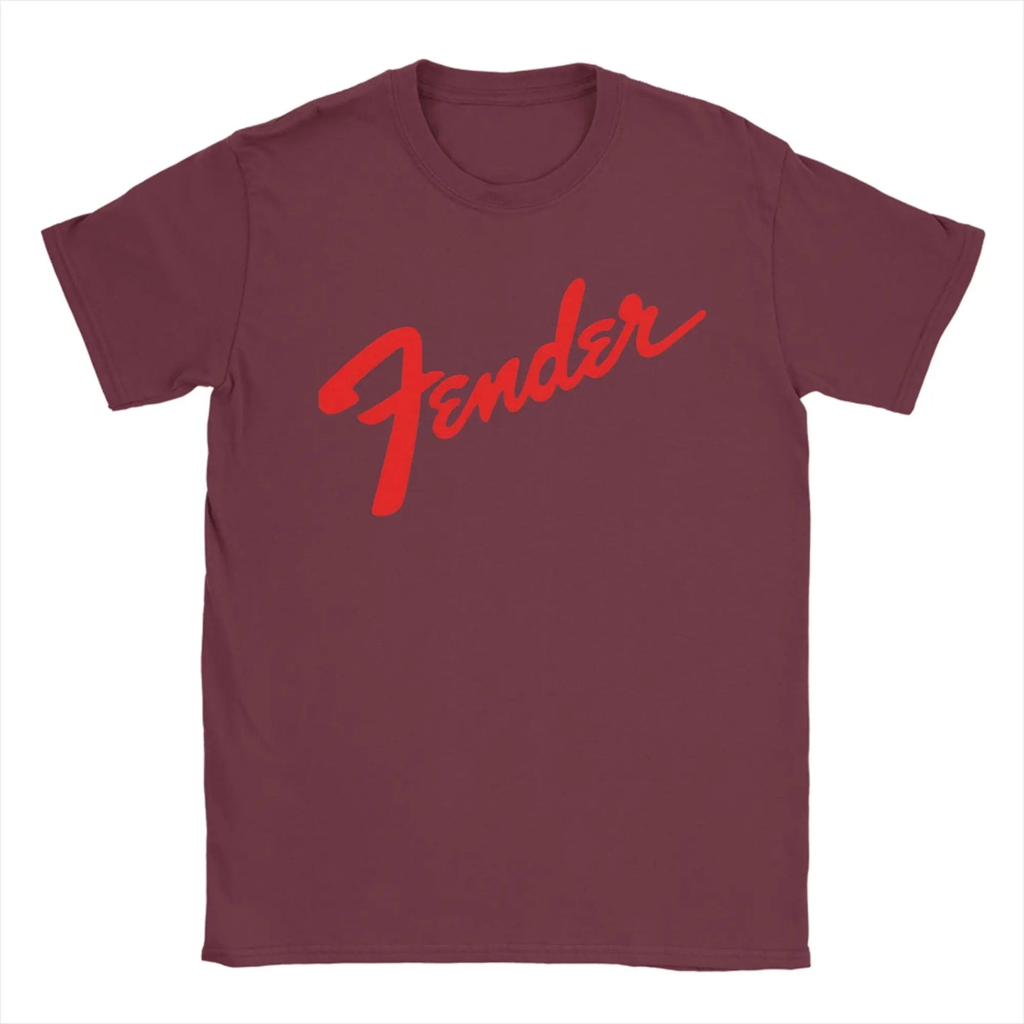 Fender Jimi Hendrix Electric Guitar T-Shirt Beach 100% Cotton T-Shirts For Adult Casual Tee Shirt Short Sleeve Y2K Funny Clothes