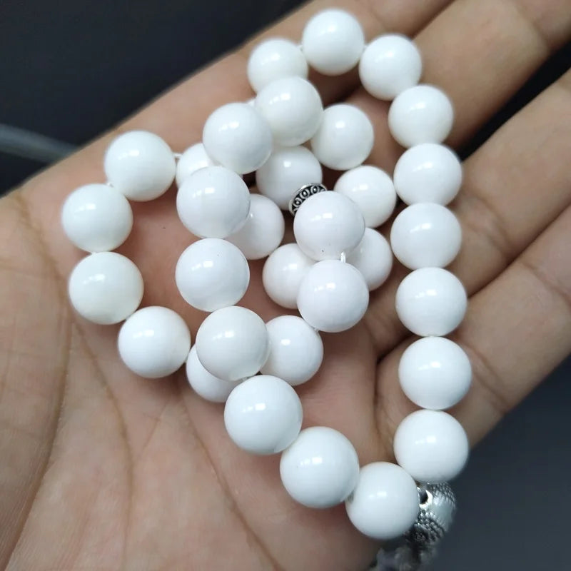 Tasbih Natural 5A white seashell ramdan gift bracelets arabic fashion jewelry accessories on hand muslim misbaha prayer beads