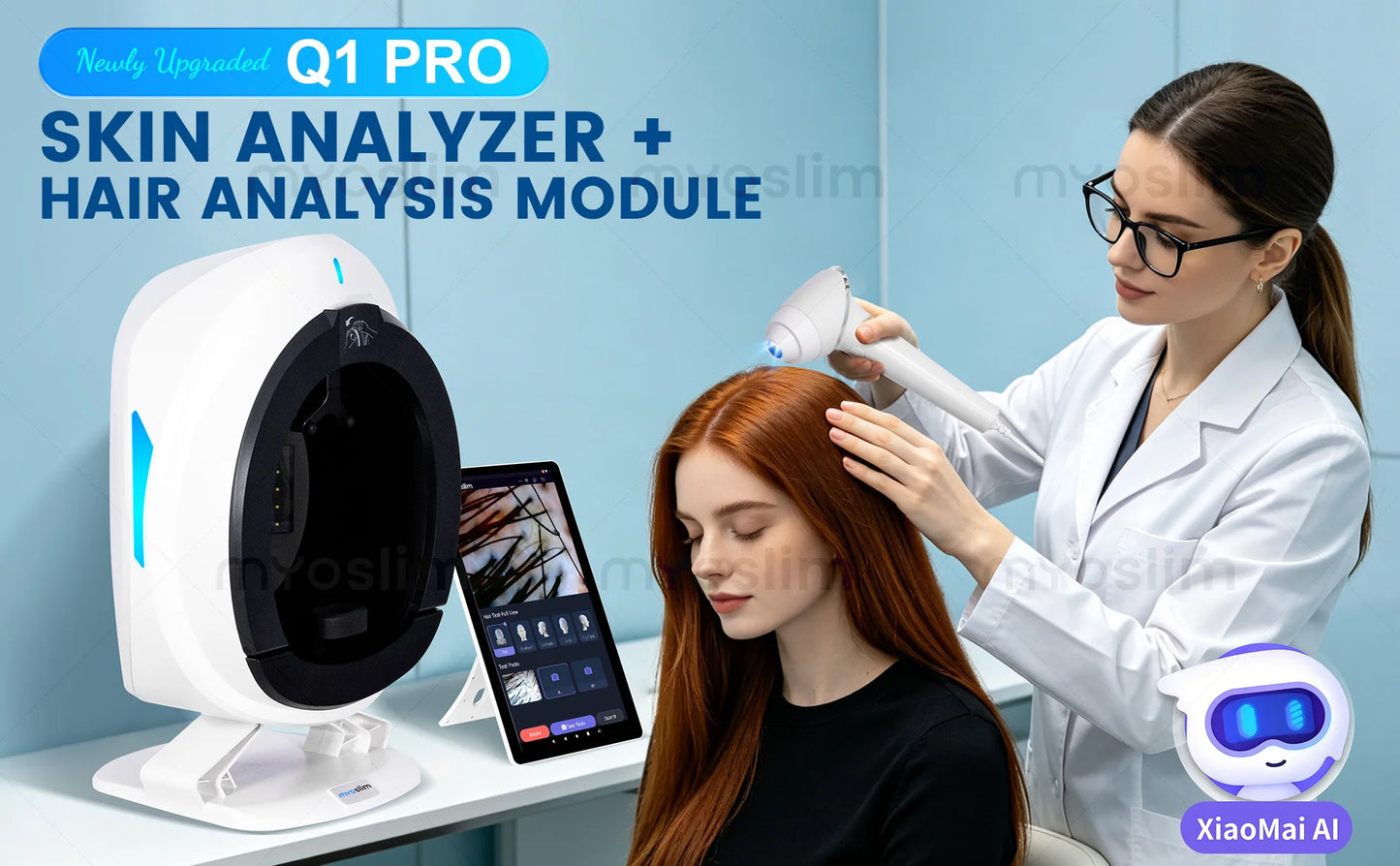 Q1 Pro Intelligent 3D Magic Skin Analyzer Mirror UV Wood Lamp Facial Skin Detection Scanner for Beauty Skin Analysis