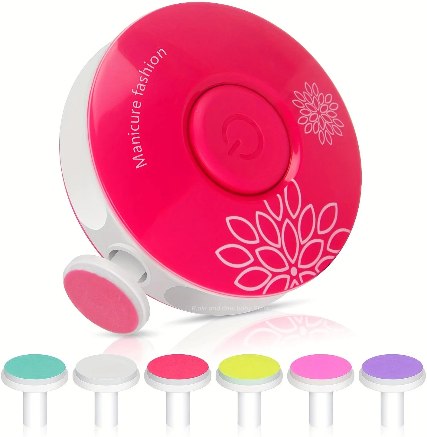 Baby Electric Nail Trimmer 6 Replaceable Heads Gentle Newborn Care Safe Quiet Nail File for Infant Toddler Soft Grinding