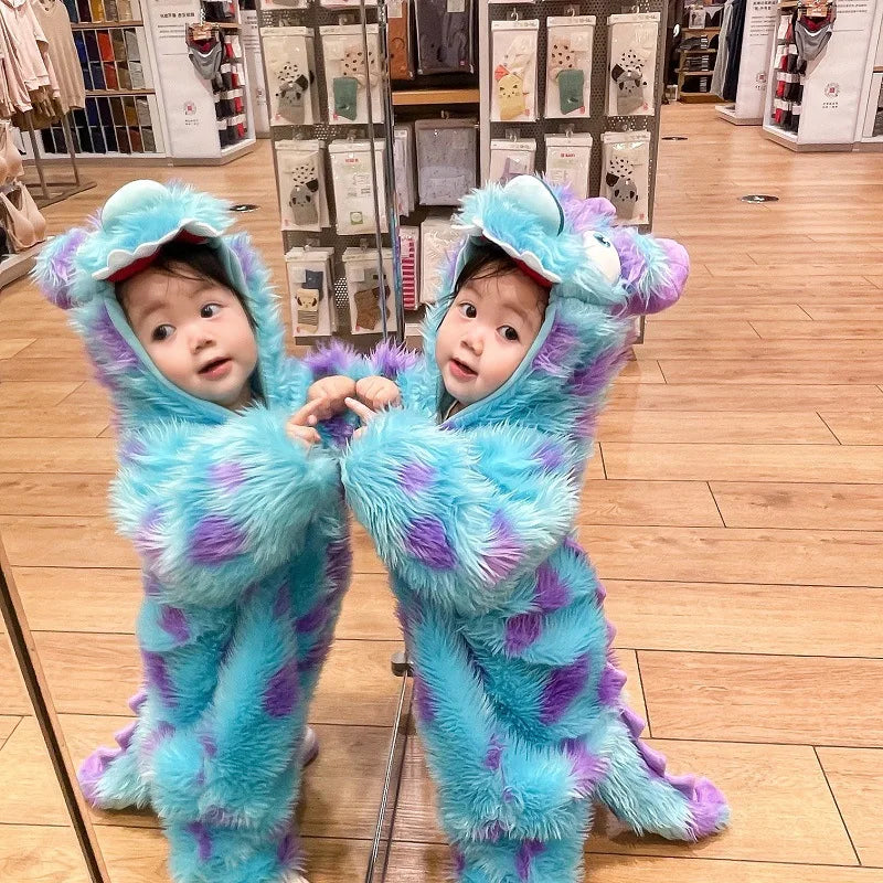 Newborn baby romper Sullivan monster cartoon shooting suit children thick autumn winter clothes cute animal pajamas Monsters Inc