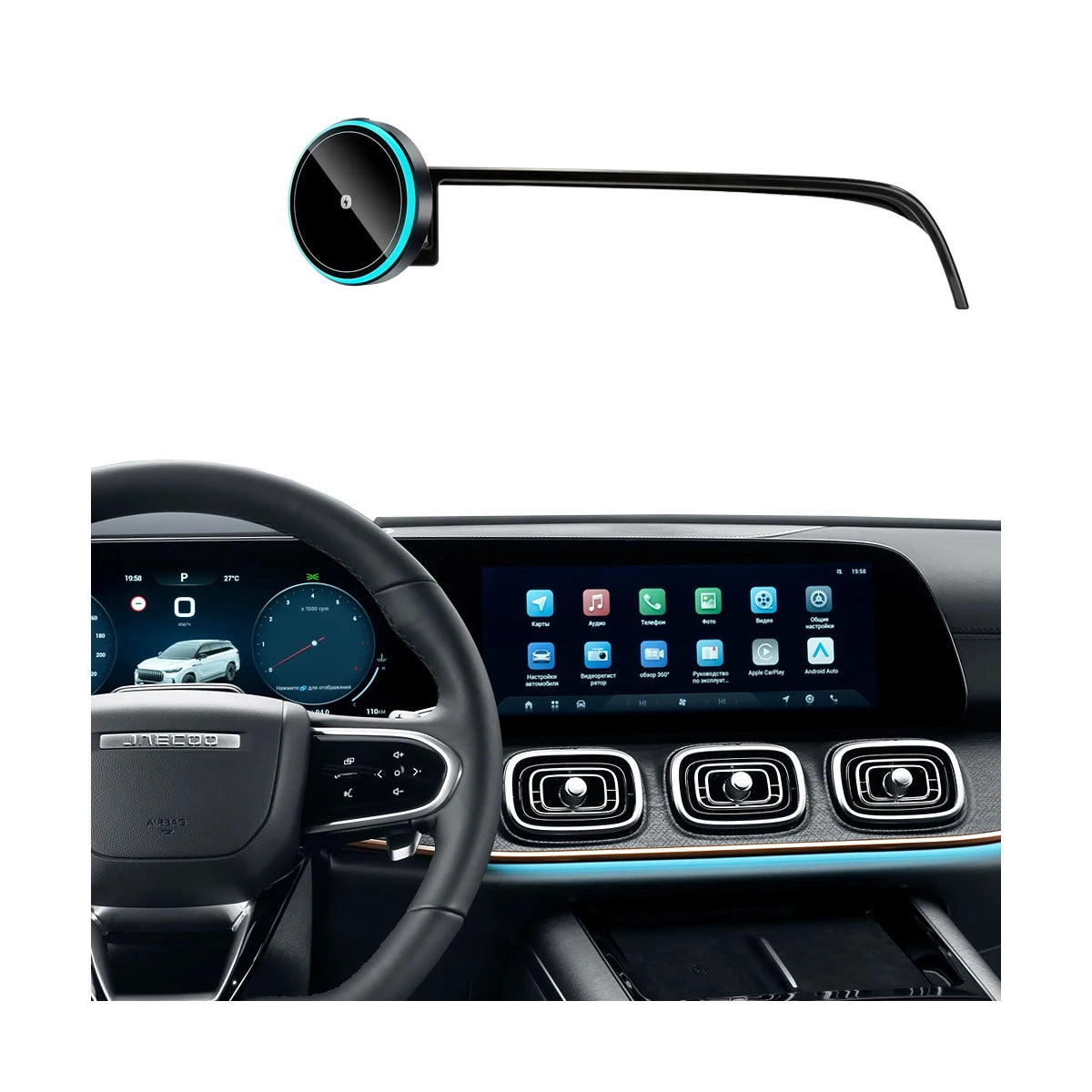 For Jaecoo J8 2024 2025 2026 Car Phone Holder Screen Fixed Clip Wireless Charger Phone Mount Qi Car Phone Charger Mounts Base