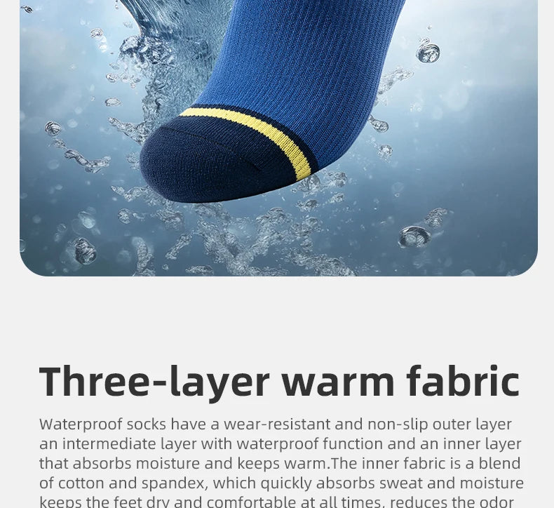 Qunature Four-Season Waterproof Socks Breathable Outdoor  Sport Socks Hiking Cycling Cross Country Running Skiing Windproof Sock