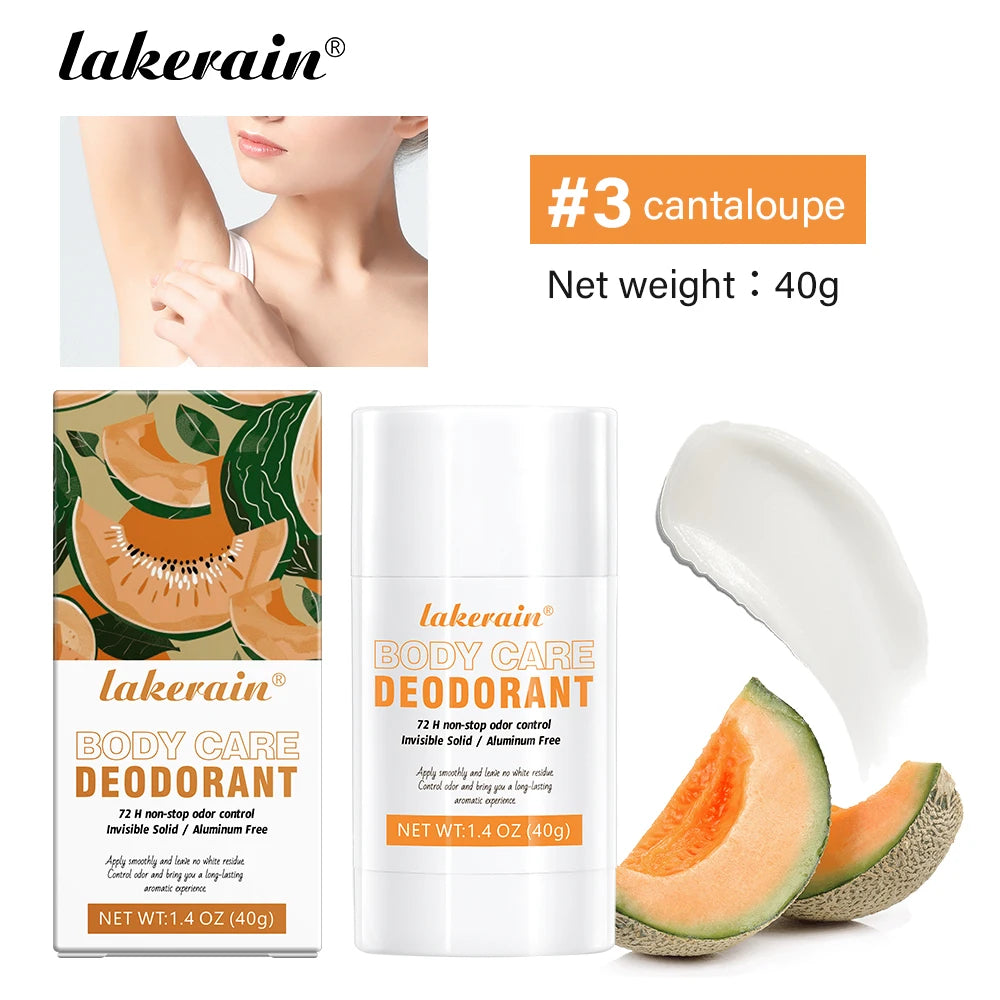 Lakerain Body Care Deodorant Long-Term Odor Control Natural Ingredients Aluminum-Free Sweet Fruity Aroma  Full Body Deodorant