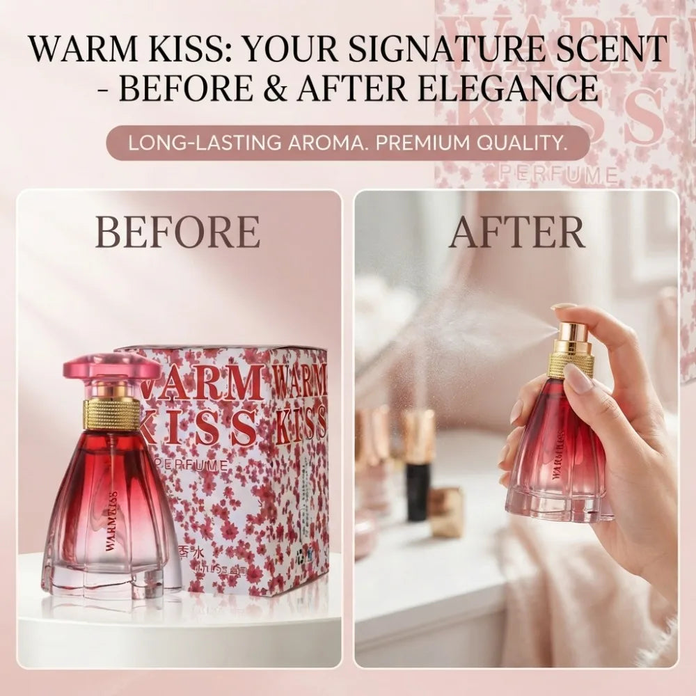50ml WARMKISS Ladies Perfume Red Gradient Skirt Shape Bottle Long Lasting Sweet Floral Fruity Scent Valentine Dating Gift