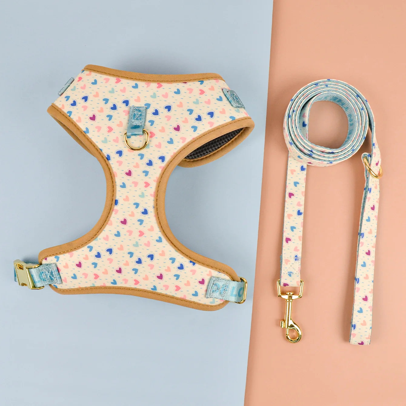 Valentine's Day and New Year's gift Cute Design Adjutable Luxury Designer Pet Harness &1 Pcs Color Matching Pet Dog Leashes