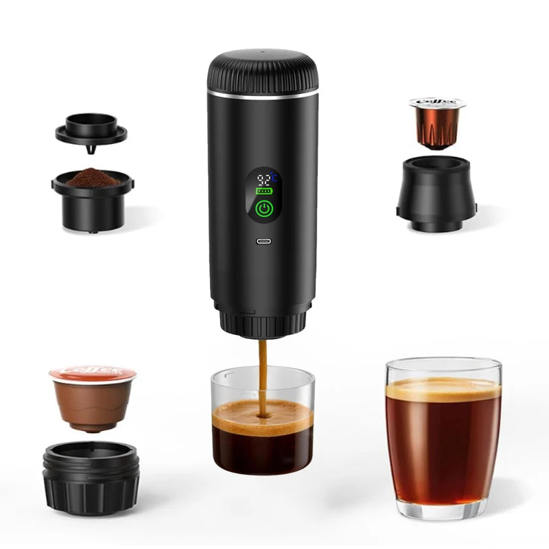 Portable Coffee Maker,3-in-1 Espresso Machine for Travel 20 bar Mini Coffee Maker Compatible with Ground Coffee & Capsule