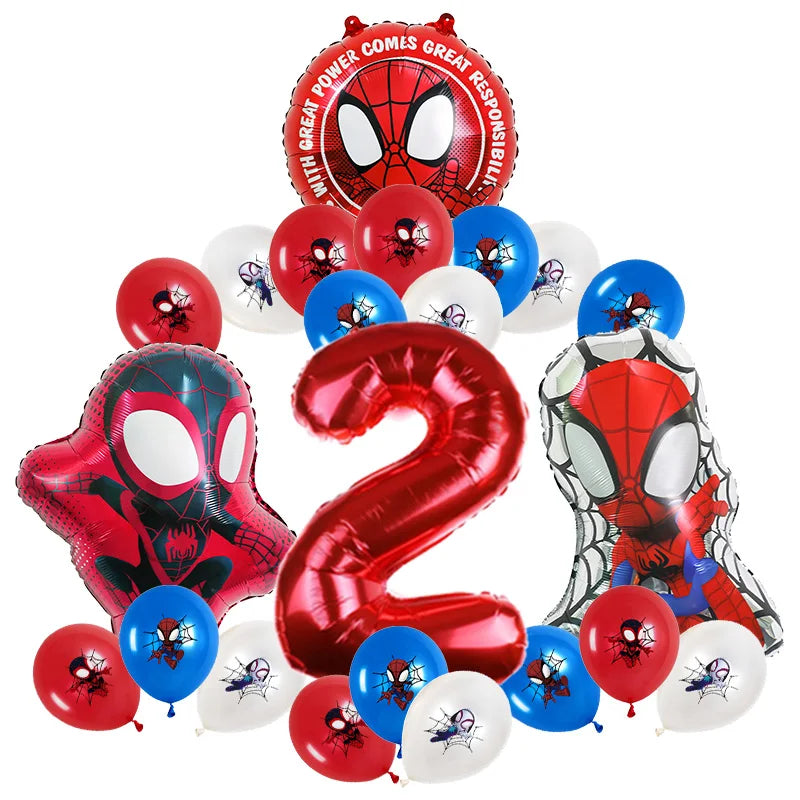 Spidey and His Amazing Friends Birthday Party Decoration New Latex Balloons For Kids Event Supplies Foil Latex Balloon Backdrop