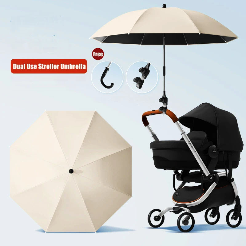 Clip-on Universal Baby Parasol 85cm Diameter 2 in 1 Baby Stroller Umbrella For Sun Shade Rain-proof Baby Stroller Accessories