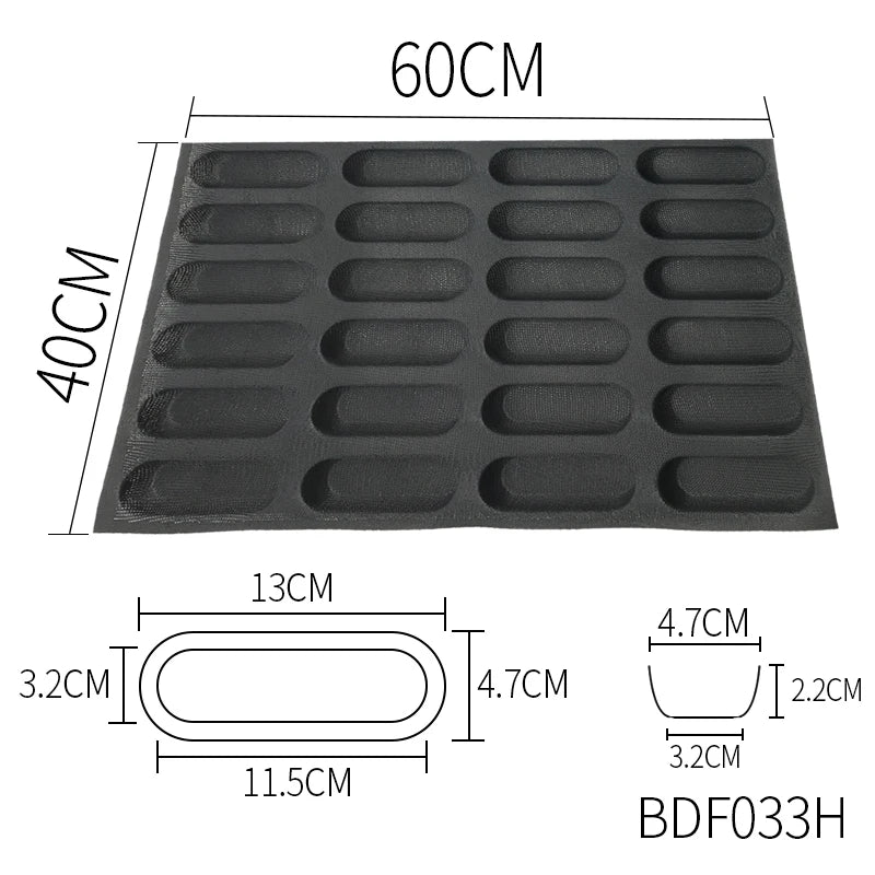 Bluedrop Food Grade Silicone Bread Form Coated Fiberglass Molds Perforated Baking Sheets for Kitchen Commercial Size