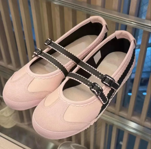 2025 Silver Ballet ShoesSpring New Women's Round Toe Flat Buckle Shallow Casual Sports Daily Office Commuter Ladies Single Shoes