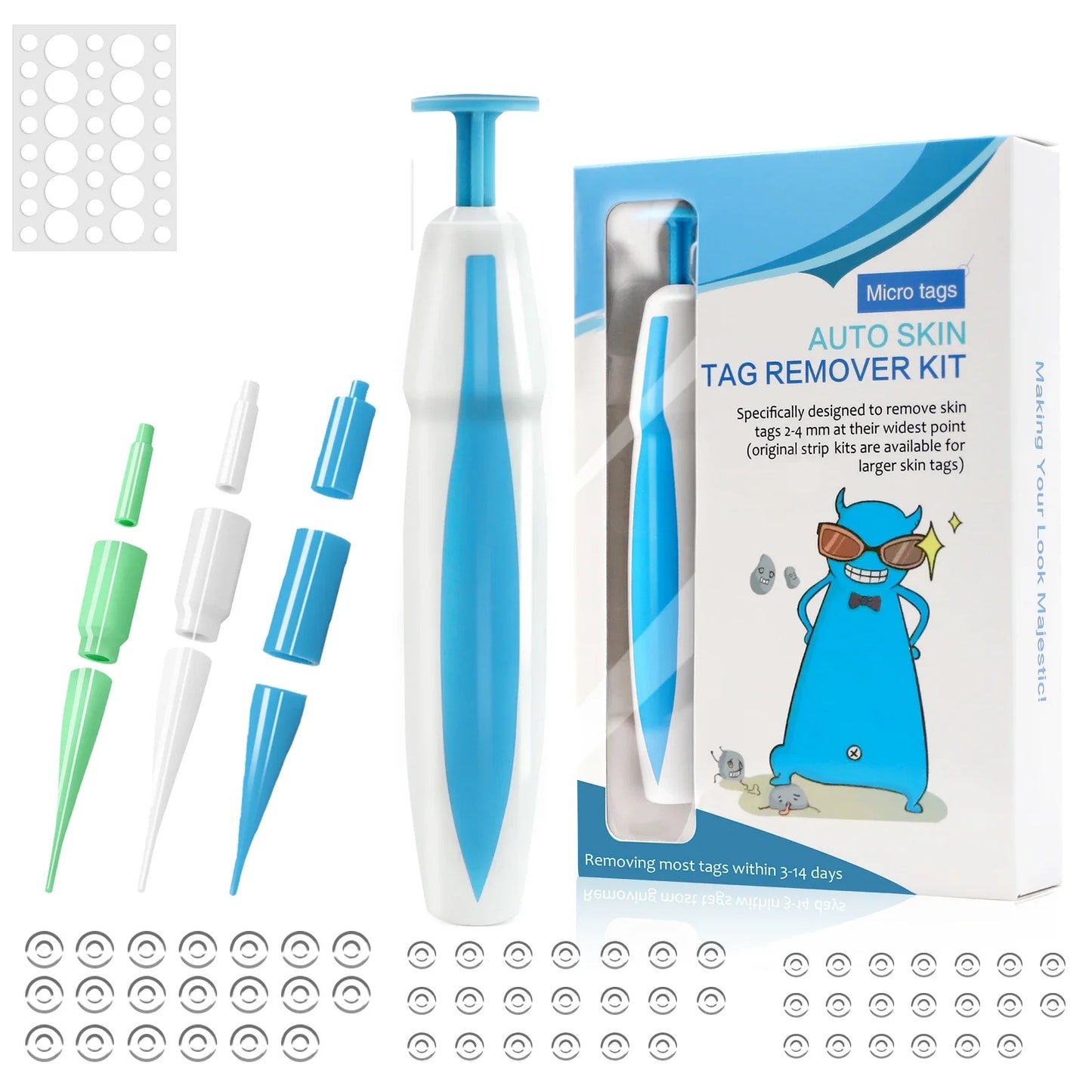 3 IN 1 Auto Micro Skin Tag Remover Device Standard And Micro Skin Tag Removal Kit Adult Mole Wart Remover Face Care Beauty Tools
