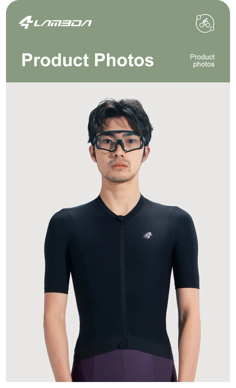 LAMEDA Cycling Jersey Man Summer Jersey MTB Anti-UV Bike Short Sleeve with 3 Pockets Men's Bicycle Riding Shirt Sports Clothing