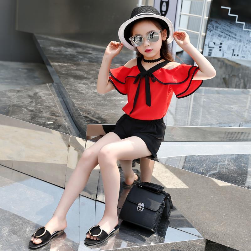 Outfit for Girls 10 To 12 Years Summer 2024 Girls Clothing Sets Kids T-shirt+Shorts Suits Short Sleeve Children Fashion Kids Set