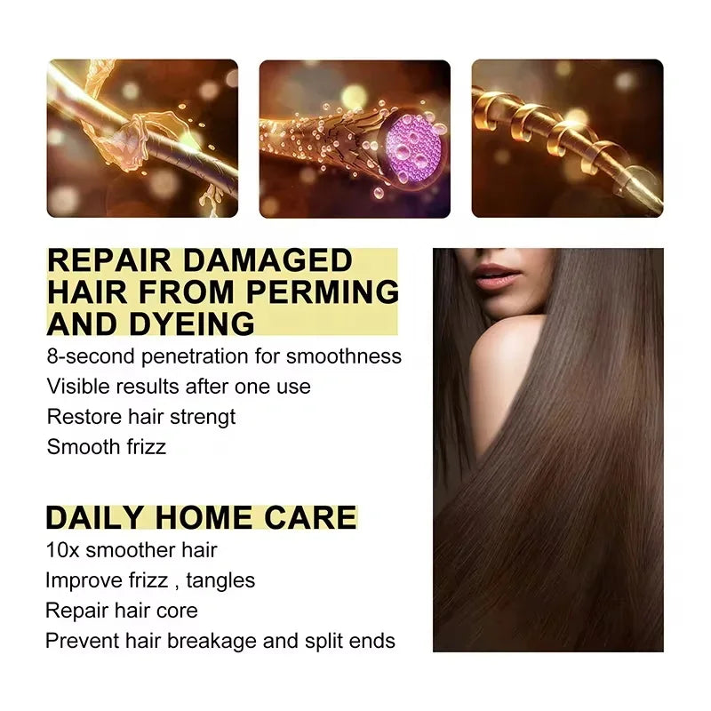 Keratin Hair Mask Magical 5 Second Repair Damage Frizzy Soft Smooth Shiny Hair Deep Moisturize Hair Treat Repair Hair Care Mask