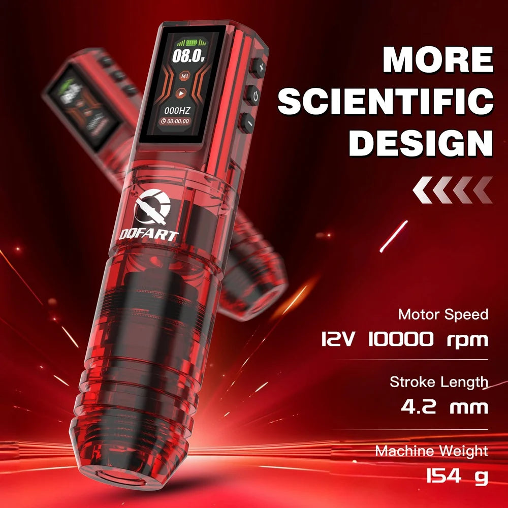 DQFART Hot Poseidon Wireless Tattoo Machine Pen 3Styles 6Colors 1600mAh Safe Professional Artists Creative Designs Beginner