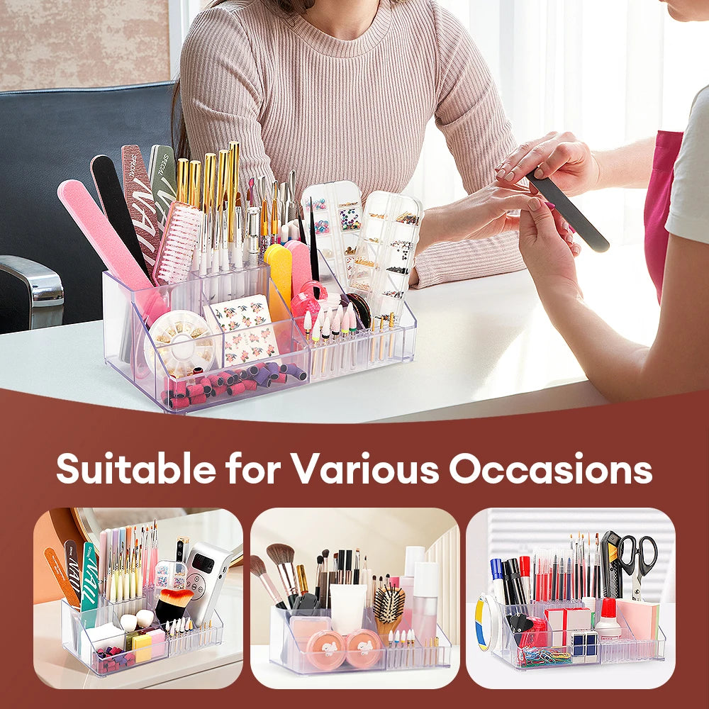 Acrylic Storage Rack Nail Art Tools Organizer Nail Salon Display Rack Large Capacity Storage Box Gel Polish Cosmetic Drawer