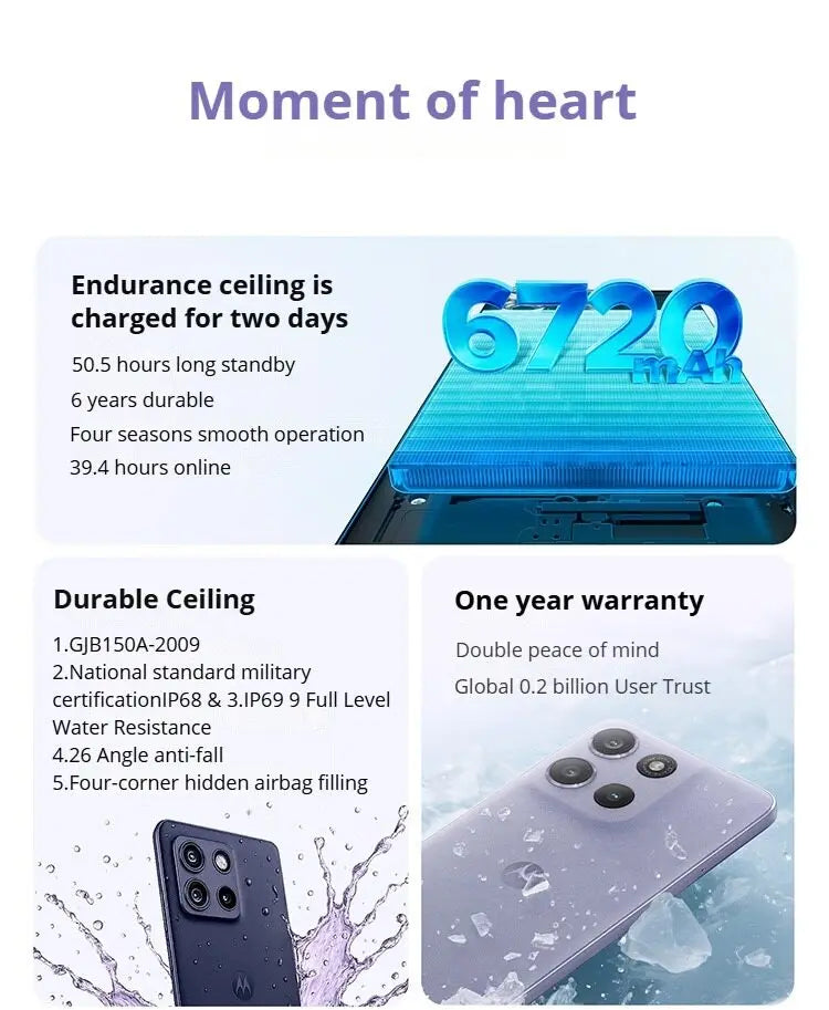 Global Lenovo MOTOROLA G100 Pro SmartPhone 50MP AI Camera 6720mAh Dimensity 7300 6.7 inch 1.5K Eye Protectiob Flexible Cellphone