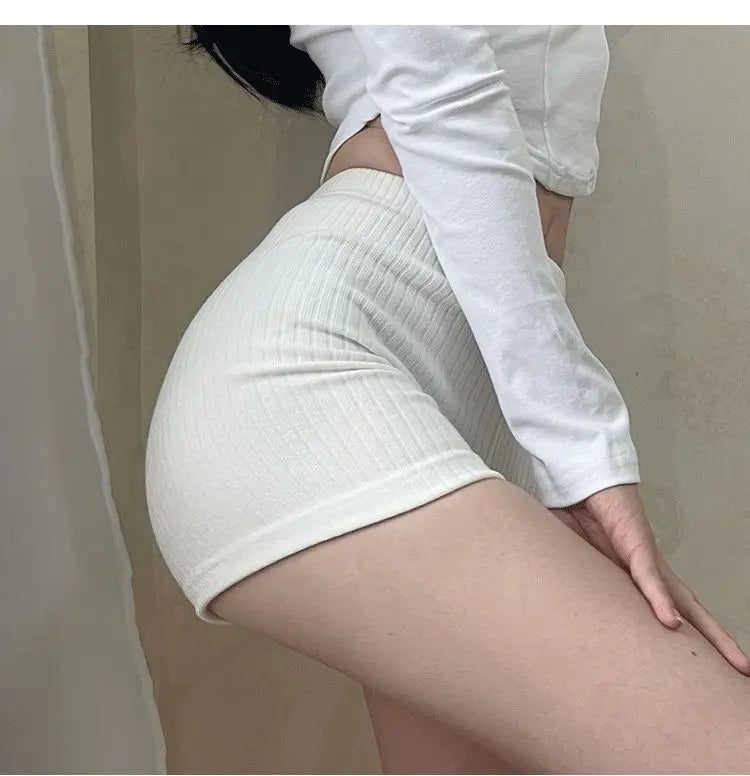 Fitness Shorts Women's High Waist Hip Lift Tight Thin Three-point Pants Sports Hot Pants Anti-light Yoga Pants